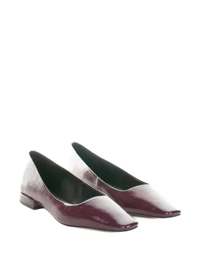 Michael Kors Darrah Leather Ballet Flats In Burgundy