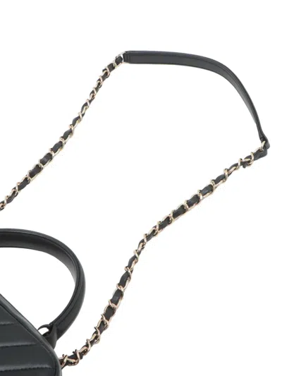 Pre-owned Chanel 2018-2019 Medium Chevron Lambskin Trendy Cc Bowling Bag Satchel In Black