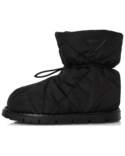 Prada Black Quilted Nylon Drawstring Ankle Boots