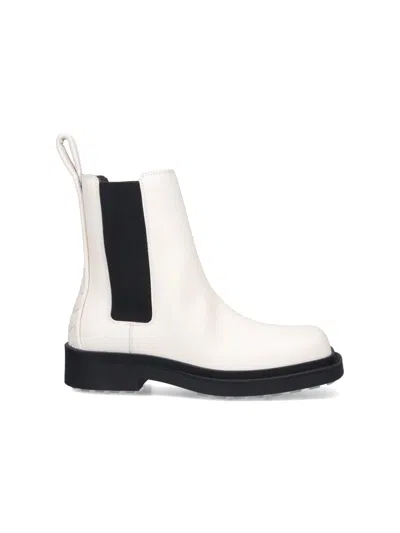 Bottega Veneta Women Ivory Leather Chelsea Ben Ankle Boots In White