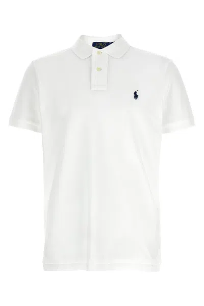 Polo Ralph Lauren Cotton Polo Shirt With Frontal Embroidered Logo In White