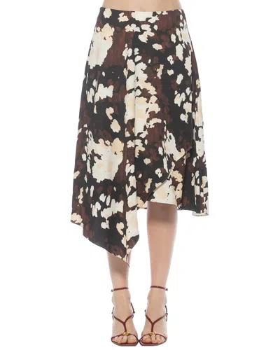 Alexia Admor Jess Asymmetric Skirt In Brown