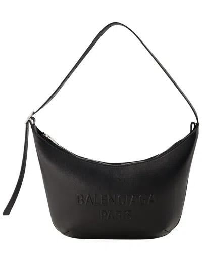 Balenciaga Black Calfskin Leather Mary Kate Sling Shoulder Bag In Black