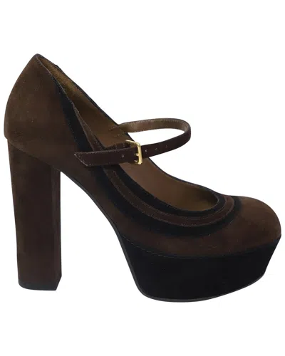 Marni Women's Suede Mary Jane (authentic Pre-loved) In Brown
