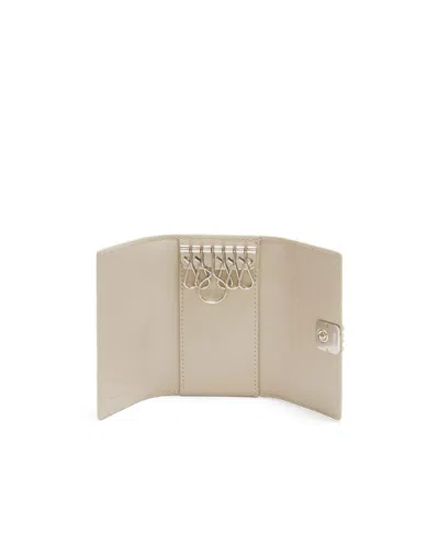 Loewe Anagram Key Case In Pebble Grain Calfskin In Neutral