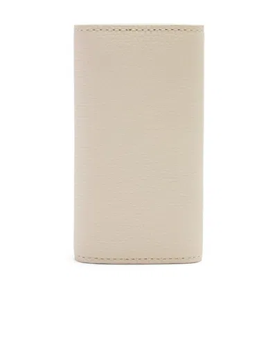 Loewe Anagram Key Case In Pebble Grain Calfskin In Neutral