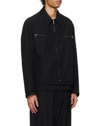 Auralee High Count Shirt Jacket In Black