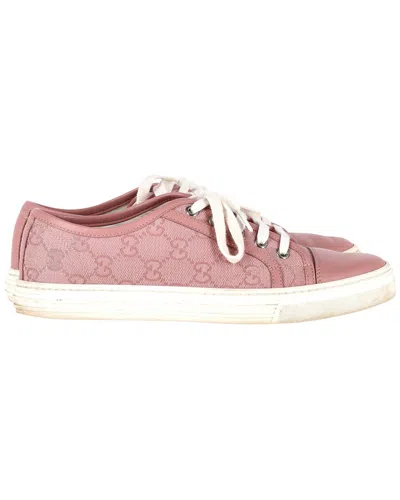 Gucci Women's Leather Gg Monogram Sneaker (authentic Pre-loved) In Pink