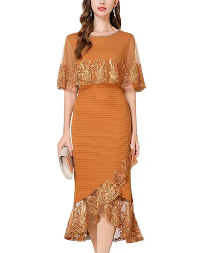 Lebrin Atelier Midi Dress In Orange