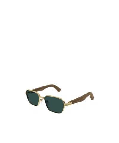 Cartier Rectangular Sunglasses In Gold