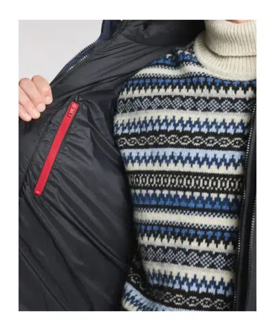 Fay Quilted Coat Featuring Hood And Pockets In Blue