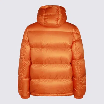 Moncler Long-sleeved Cotton Jacket In Orange