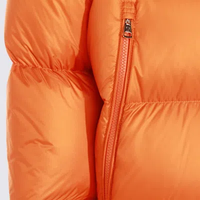 Moncler Long-sleeved Cotton Jacket In Orange
