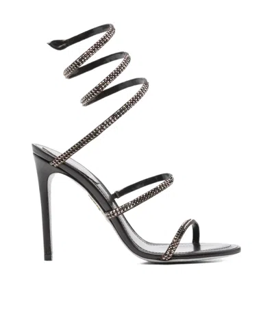 René Caovilla 80mm Cleo Sandals In Black