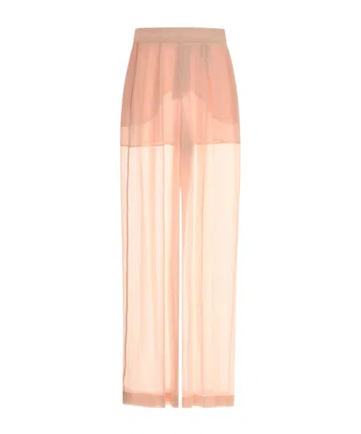 Alberta Ferretti Alberta Ferreti Pink Silk Wide-leg Pant In Pink