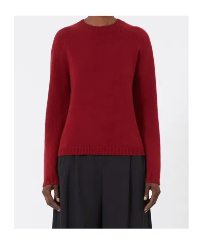 Max Mara Wool And Cashmere Crew-neck Sweater In Red