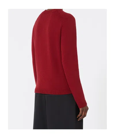 Max Mara Wool And Cashmere Crew-neck Sweater In Red