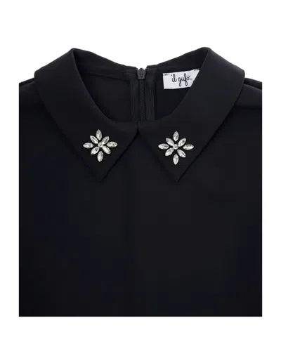 Il Gufo Shirt Collar Dress In Black