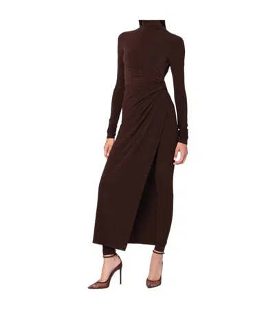 The Andamane Tessa Turtleneck Openback Jumpsuit In Brown