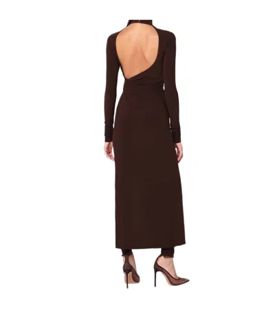 The Andamane Tessa Turtleneck Openback Jumpsuit In Brown
