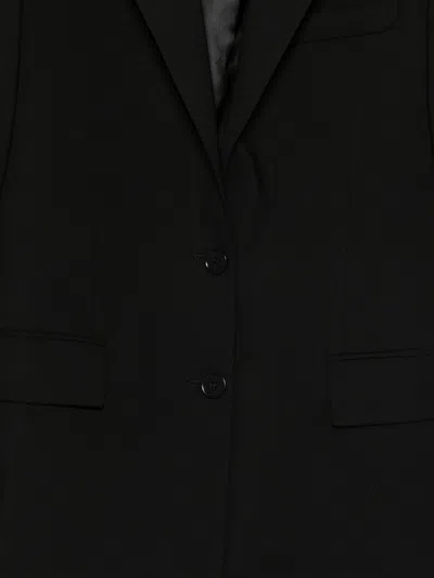 Msgm Single Breasted Long Sleeved Jacket In Black