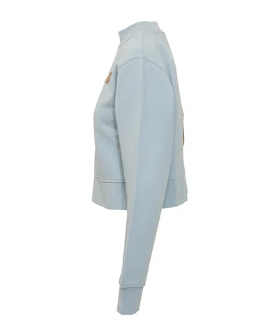 Palm Angels Mock-neck Long-sleeve Sweatshirt In Gray