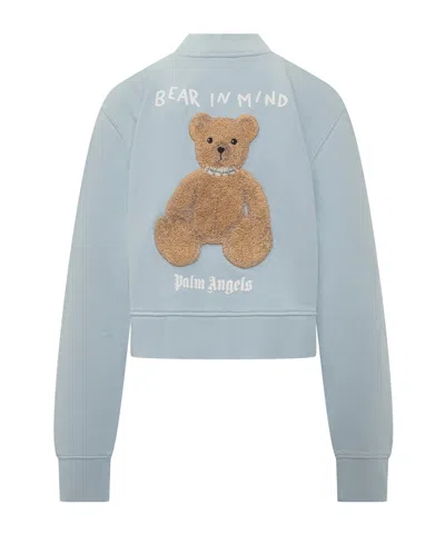 Palm Angels Mock-neck Long-sleeve Sweatshirt In Gray