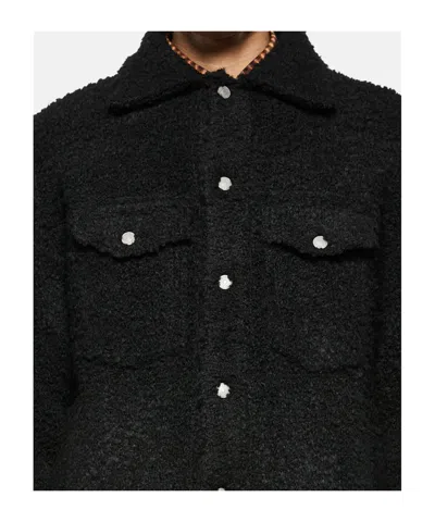 Laneus Textured Fabric Long Sleeve Jacket For Men In Black