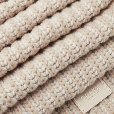 Fendi Knitted Scarf In Gold