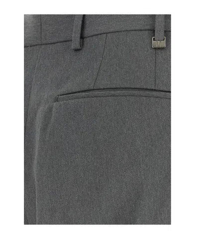 Pt Torino Tailored Wool Trousers With Pleats And Pockets In Gray