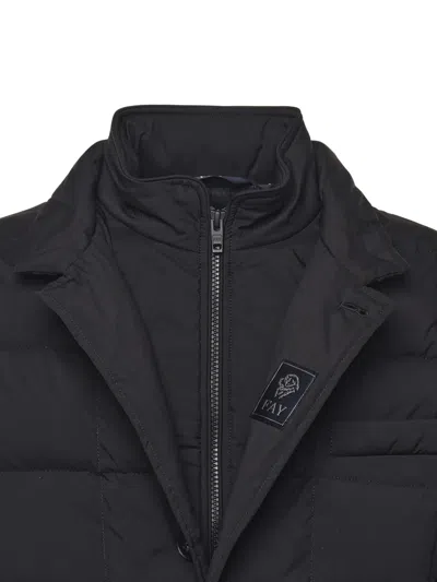 Fay Short Padded Down Jacket In Black