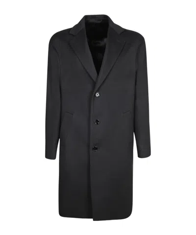 Lardini Three-button Notched Lapel Coat In Black