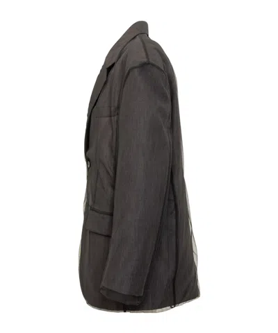 Msgm Single Breasted Jacket In Black