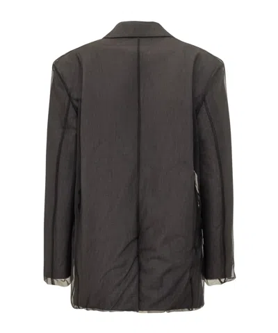 Msgm Single Breasted Jacket In Black
