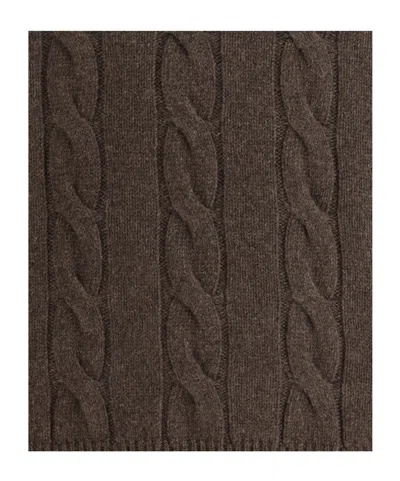 Aragona Cashmere Braided Turtleneck Knitwear In Brown