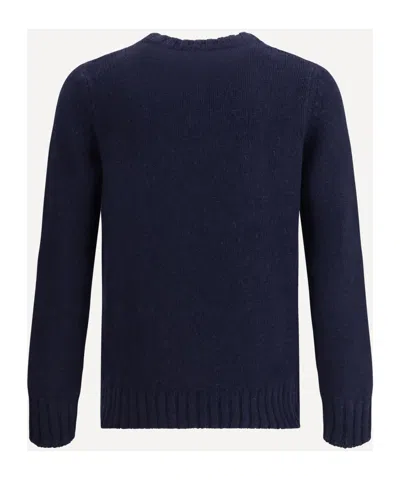 Aragona Cashmere Interlaced Crewneck Knitwear In Blue