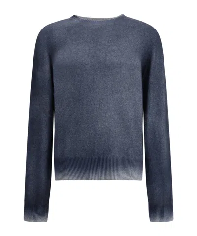Aragona Cashmere Crewneck With Gradient Effect In Blue
