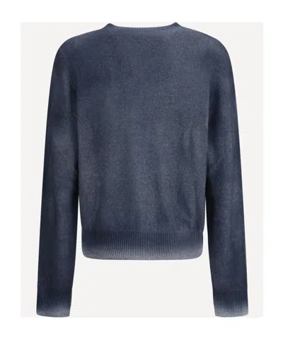 Aragona Cashmere Crewneck With Gradient Effect In Blue