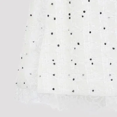 Giambattista Valli Polka-dot Lace-trim Mini Skirt In White