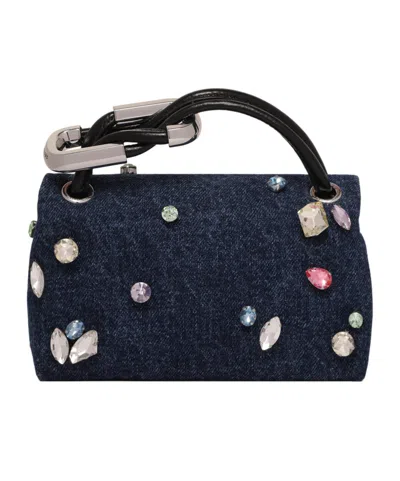 Marc Jacobs Embellished Top-handle Clutch Bag In Blue