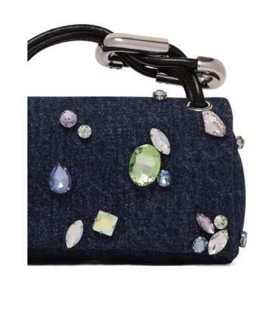 Marc Jacobs Embellished Top-handle Clutch Bag In Blue