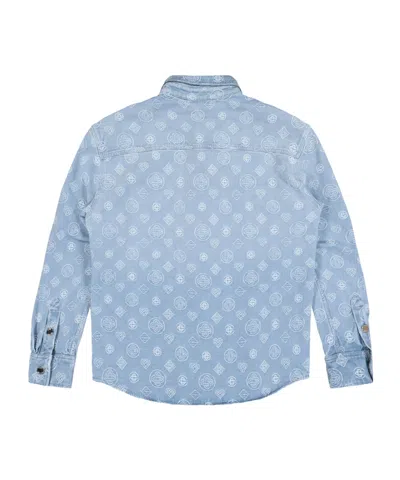 Casablanca Monogram Denim Shirt In Blue