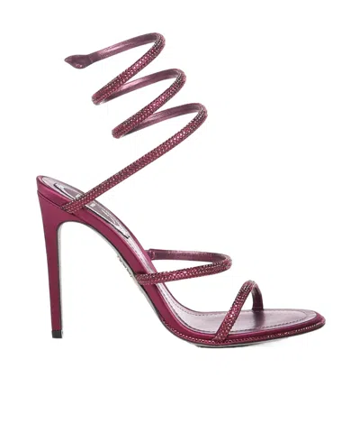 René Caovilla Embellished Heeled Sandals In Pink