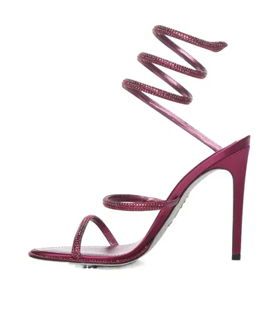 René Caovilla Embellished Heeled Sandals In Pink