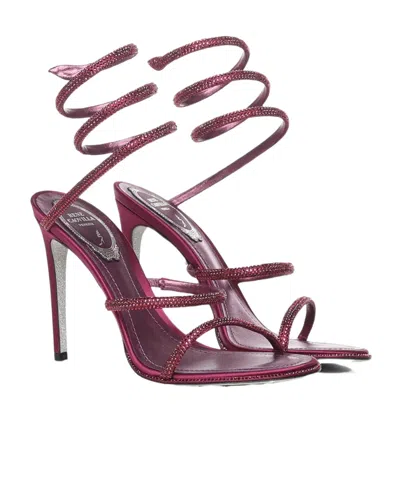 René Caovilla Embellished Heeled Sandals In Pink