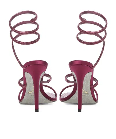 René Caovilla Embellished Heeled Sandals In Pink