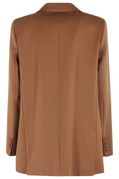 Max Mara Double Breasted Button-up Blazer In Brown