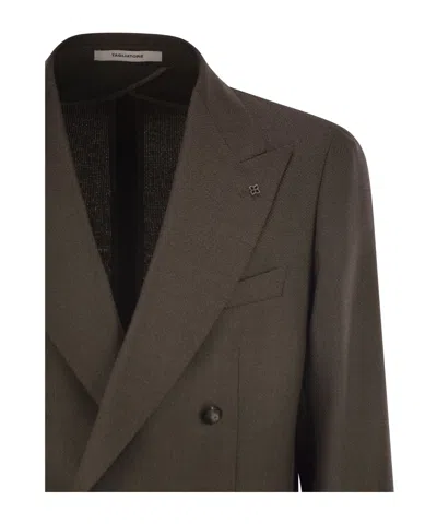 Tagliatore Double-breasted Patch-pocket Blazer In Brown
