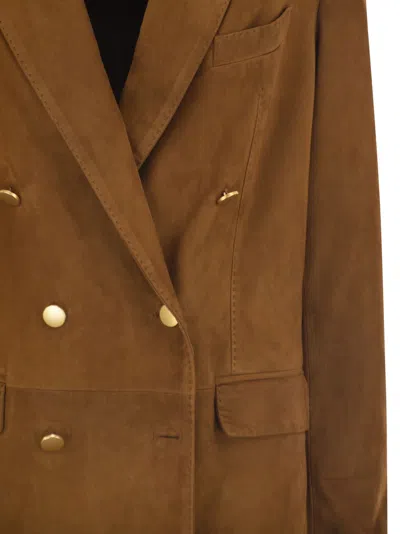Tagliatore Josie Double-breasted Blazer In Brown