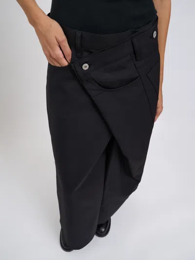 Junya Watanabe Wrap Front Skirt In Wool In Black